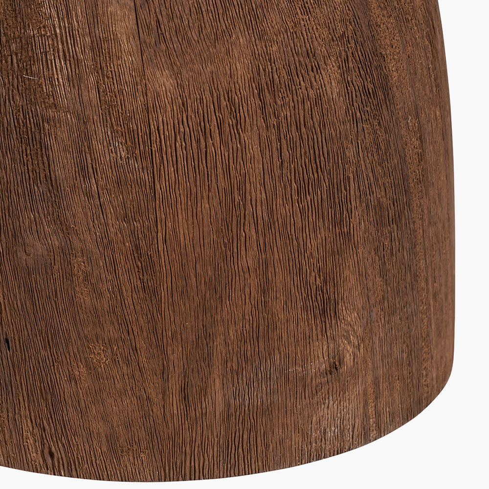 Corella Chocolate Brown Mango Wood Curved Table Lamp - Base Only